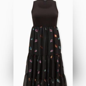 torrid Black Feather Tulle Dress 5X NWT